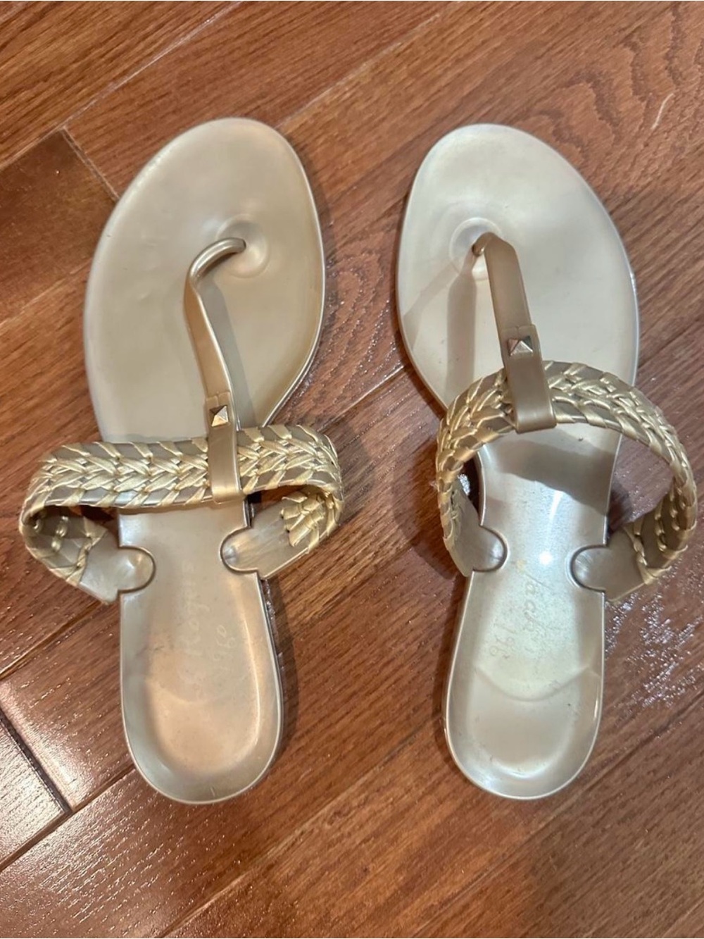 Women's Metallic Gold Braided Thong Sandals, Jack Rogers
